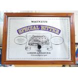 Vintage framed advertising mirror for Whatneys Special Bitter for The London Apprentice special