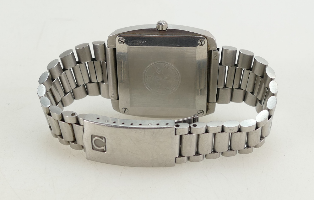 1970's Omega Seamaster big square automatic stainless steel wristwatch with steel bracelet - Image 2 of 3