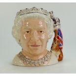 Royal Doulton large character jug Queen Elizabeth II D7256 boxed with certificate