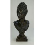 Spelter bronze affect bust of a lady,