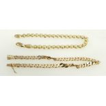 Two x 14 ct gold bracelets weight 16.5 grams marked .