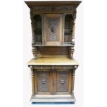 19th Century carved oak Belgian bookcase (matching previous lot)