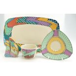 Rosenthal Dorothy Hafner pottery. Platter (35cm), tea cup & saucer, and cruet.