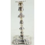 Silver small single taper stick/candlestick Sheffield 1877 5.25"/ 3cm high 3.77oz/117.