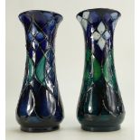 Moorcroft pair of vases in Sally Tuffin style / design c 1990. 20.