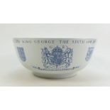 Wedgwood Commemorative coronation bowl in grey glaze designed by Keith Murray,