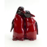 Royal Doulton Flambe model of a pair Penguins, impressed date for 1925,