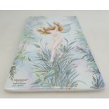 Wedgwood rectangular lustre plaque hand painted & gilded with nude fairies signed by Jon French,