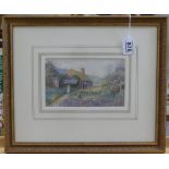 W.H Howarth watercolour painting of cottage and garden scene in gilt frame 21.