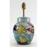 Walter Moorcroft lamp base Columbine design 20cm