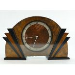 Art Deco burr walnut mantle clock H Pidduck & Sons Ltd