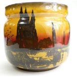 Royal Doulton large jardiniere decorated with sunset and landscape scenes D3416, height 24cm,
