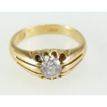 18ct gold & diamond solitaire ring 0.6ct approx. Diamond has inclusions. 6.7 grams.