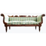 Regency mahogany chaise longue,