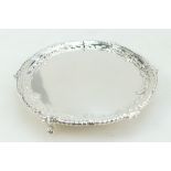 Silver small calling card tray/salver London 1893 6.25" / 16cm wide 5.76 tr oz / 179.