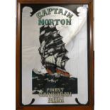 Vintage framed advertising mirrors featuring Captain Norton Finest Caribbean Rum dimensions 61 x