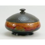 William Moorcroft Burslem bowl decorated in the Eventide design with tudrig pewter cover,