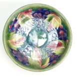 Walter Moorcroft large fruit bowl decorated in the Leaf and Blackberry design, diameter 31.