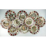 A collection of Royal Crown Derby limited edition Christmas plates dated 1991 through to 2000 (10)