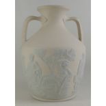 Wedgwood prestige large jasper ware Portland vase in white on stone colourway,