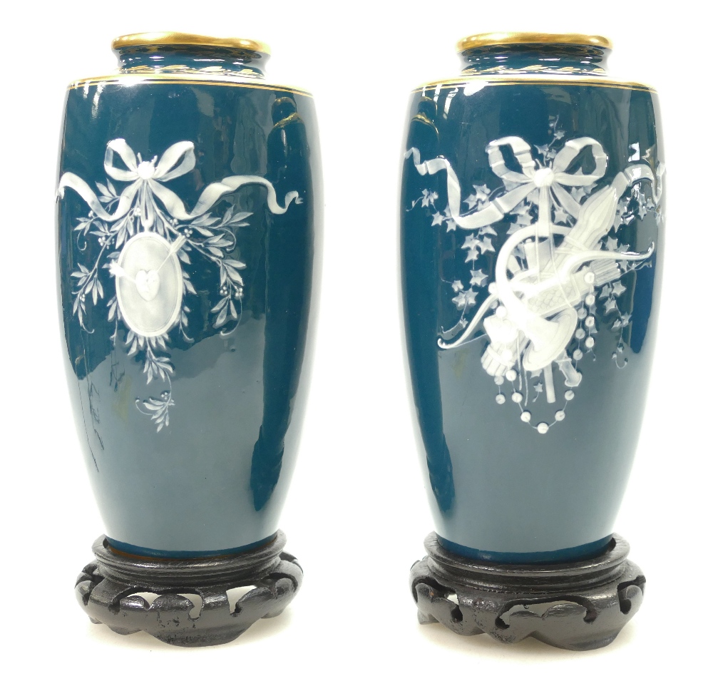 A pair of Minton Pâte-sur-Pâte vases by Alboin Birks, late 19th/early 20th century, - Image 3 of 5