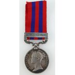 A Victoria Burma medal awarded to 1418 Pte J W Russel 1st Bn Hamps R.