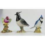 Beswick Blue Jay 2188 (slither chip to base) Lapwing 2416 and Finch 1178 (wing re stuck) (3)