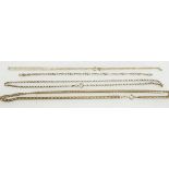 Four 9ct gold neck chains (18.