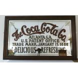 Vintage framed advertising mirror for The Coca Cola Company Atlanta GA dimensions 119cm x 74cm