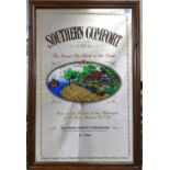 Vintage advertising mirror for Southern Comfort (red roof blue fence) mirror dimension's 63cm x