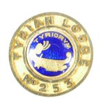 18ct gold enamelled Masonic badge Tyrian Lodge no.