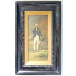 Reginald Burgandy oil painting on canvas of Lord Nelson in black ebony frame dated 1920,