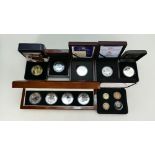 A collection of silver collectors coins including silver commemorative set "The Flying Scotsman",