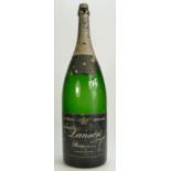 A large mid 20th century shop advertising bottle of Lanson black label Champagne,