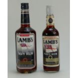 70cl Lambs Navy Rum and 50cl Lambs Navy Rum (2)