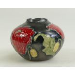 Lise B Moorcroft Studio Pottery vase decorated with poppies,