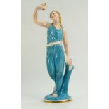 19th century Royal Worcester figure of a lady holding a dove,