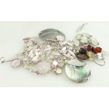 Selection of 14 x sterling silver necklace and pendants 188.9 g inc.