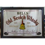 Vintage advertising mirror for Bells Old Scotch Whisky mirror dimension's 89cm x 65cm