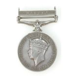 A general service medal with Malaya clasp awarded to 14464 Pte E.Nixon A.C.
