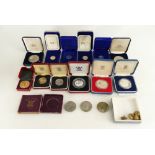 A collection of collectors coins including 4 Pogboy Mint Isle of man £1 coins,