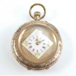 9ct gold 19th century ladies pocket fob watch 37g gross 36mm wide (not working)
