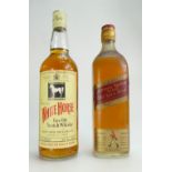 A collection of vintage whiskies including Johnnie Walker Red Label Scotch Whisky, label dated 1969,