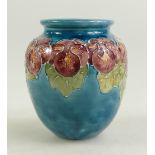 Lise B Moorcroft Studio Pottery vase decorated with pansies,