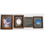 A collection of framed advertising mirrors to include Coco Cola, Poulain Chocolate Mirror,
