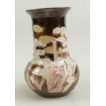 Lise B Moorcroft Studio Pottery vase decorated with toadstools, height 12cm.