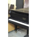 Schiedmayer baby grand piano in black ebony case,