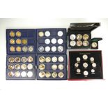 A collection of collectors coins including a boxed coin proof set "The Predecimals of Elizabeth II,