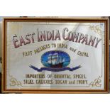 Vintage framed advertising mirrors featuring East India Company dimensions 86 x 61cm