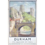 Original Railway Poster - Durham by Harry Tittensor, printed by Waterlow,